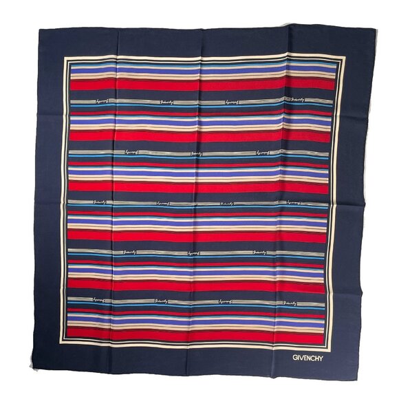 Givenchy Vintage Silk Scarf – Striped Signature Design - Picture 2 of 11